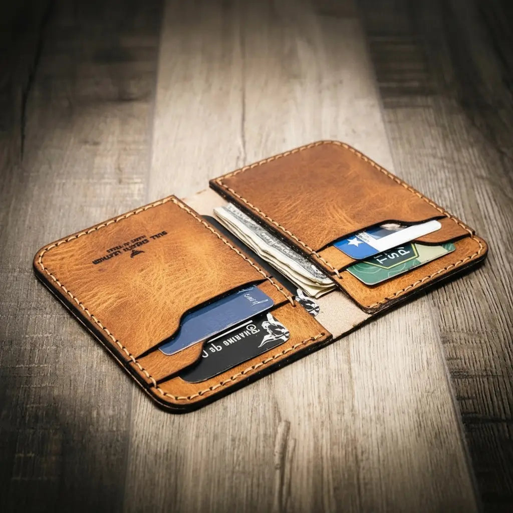Tyler Full-Grain Leather Vertical Wallet – Handmade in Texas