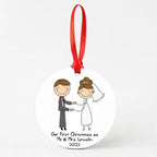 Personalized Wedding Christmas Ornament – Names & Date
