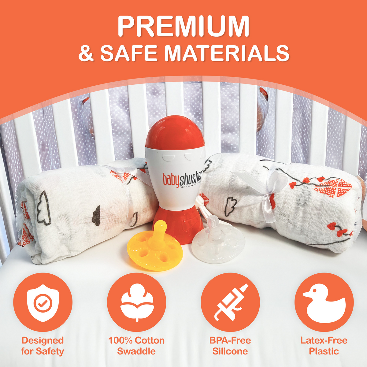 Baby Shusher Newborn Gift Set – Sound Machine & Swaddles