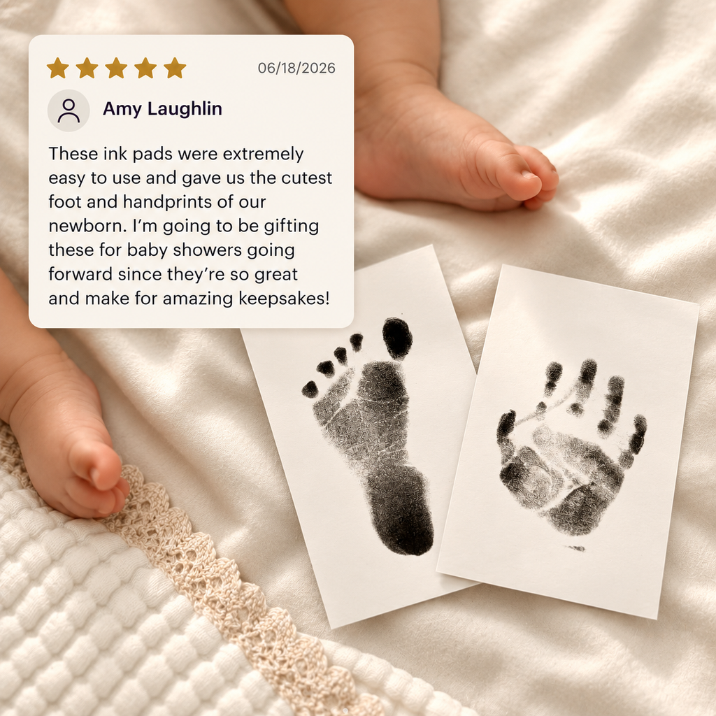 Baby Handprint & Footprint Keepsake Kit – 4 Ink Pads