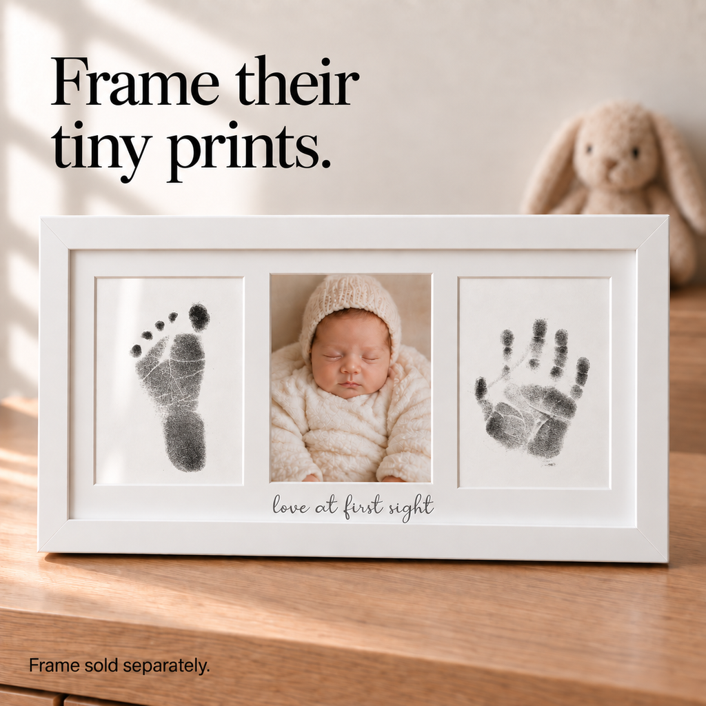 Baby Handprint & Footprint Keepsake Frame – Love at First Sight