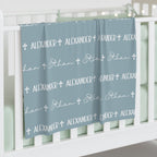 Personalized Baby Name Swaddle Blanket – Blue