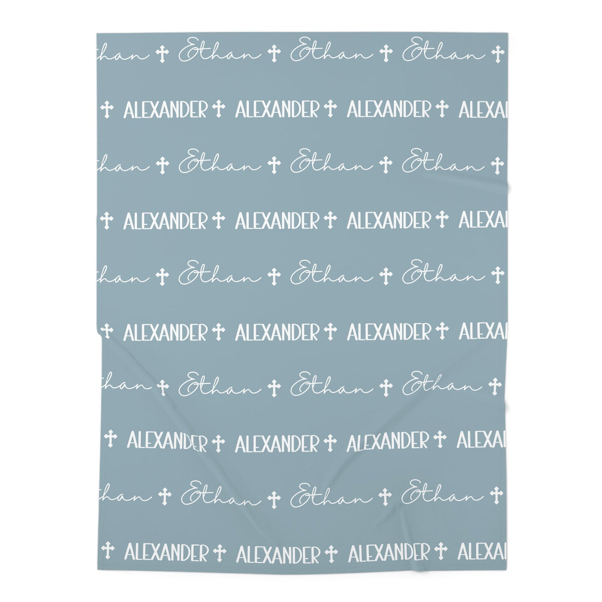 Personalized Baby Name Swaddle Blanket – Blue