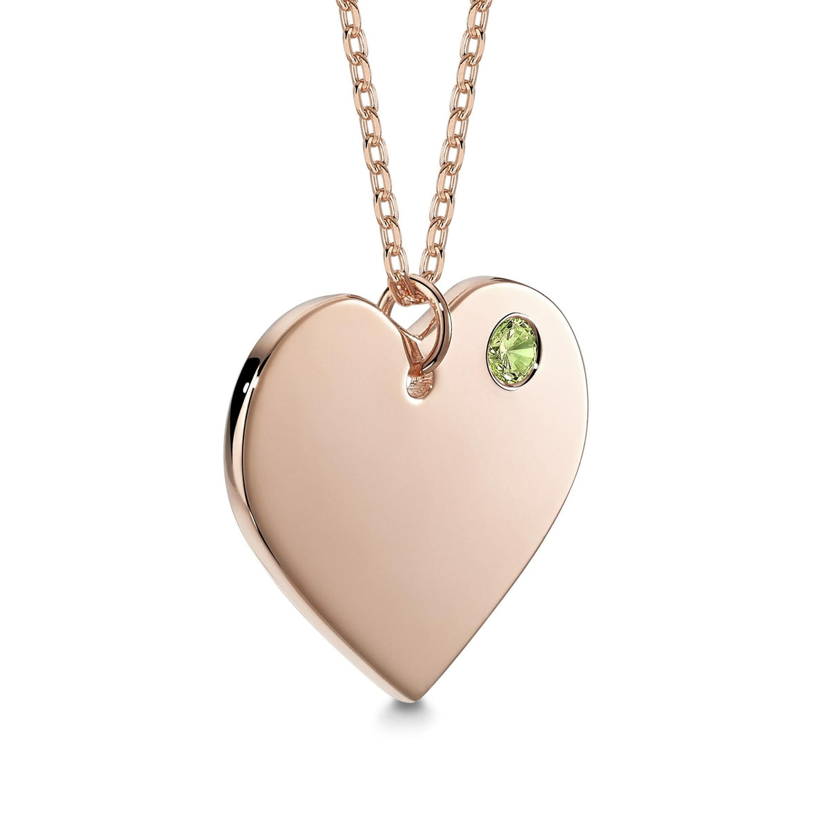 Personalized Rose Gold Birthstone Heart Necklace