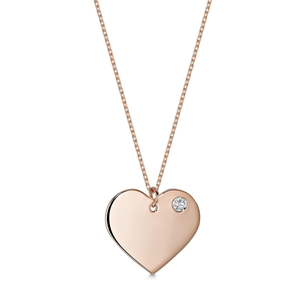 Personalized Rose Gold Birthstone Heart Necklace