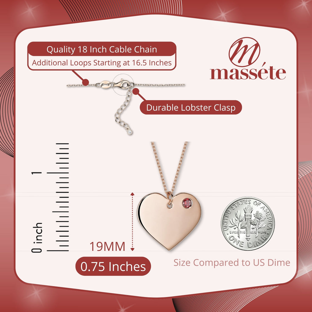 Personalized Rose Gold Birthstone Heart Necklace