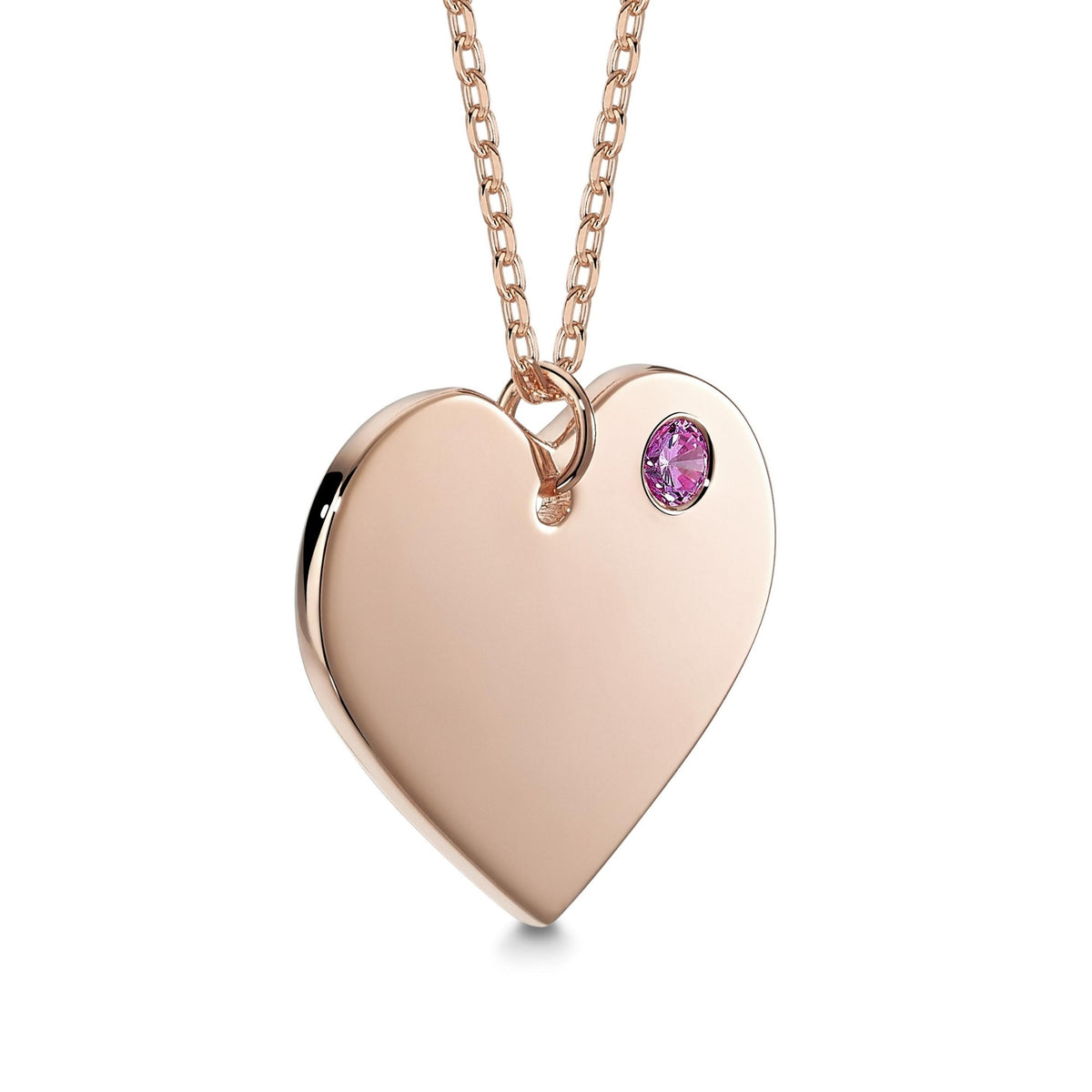 Personalized Rose Gold Birthstone Heart Necklace