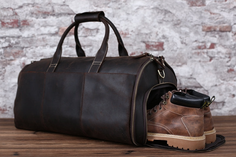 Personalized Leather Garment Duffel Bag