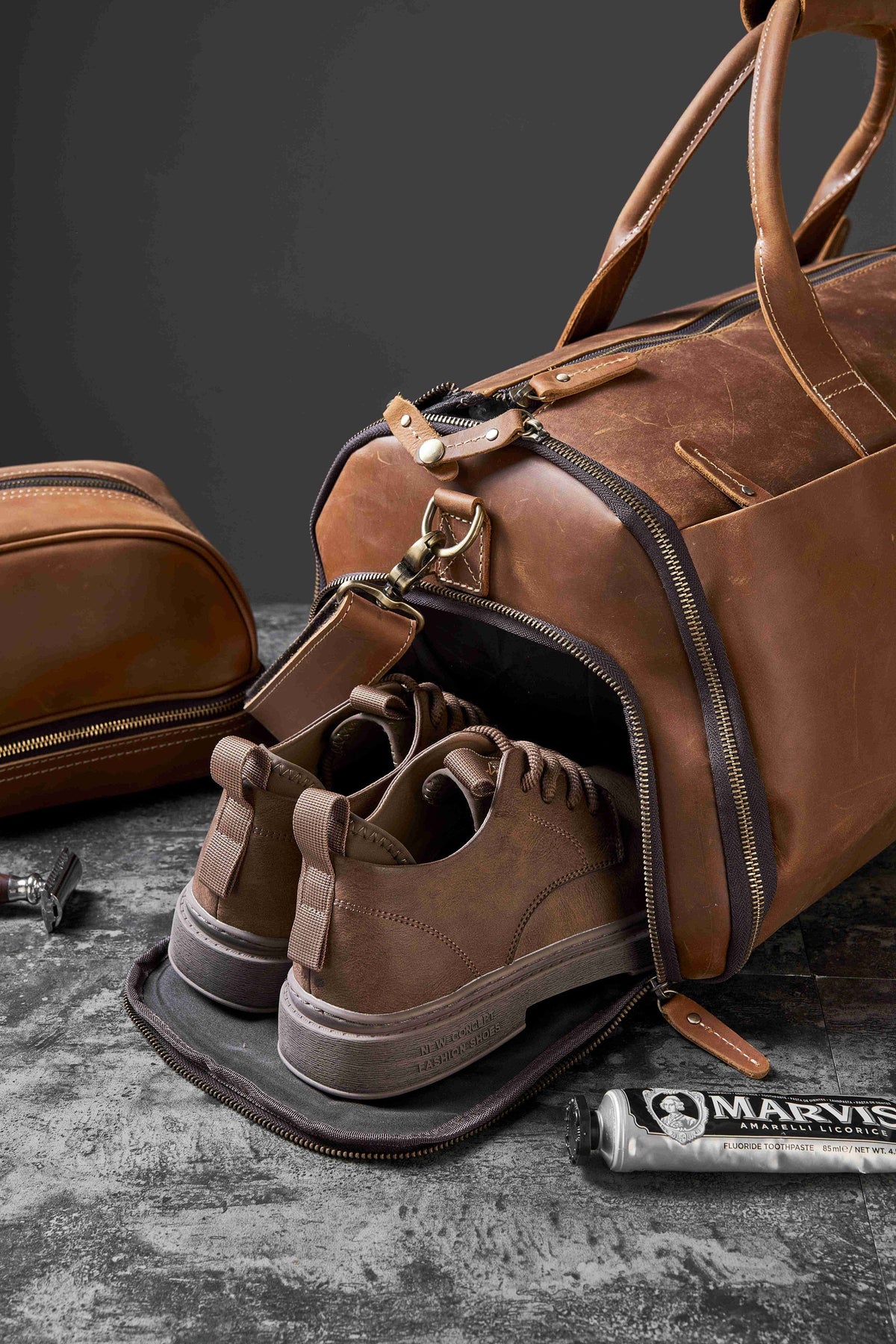 Personalized Leather Garment Duffel Bag