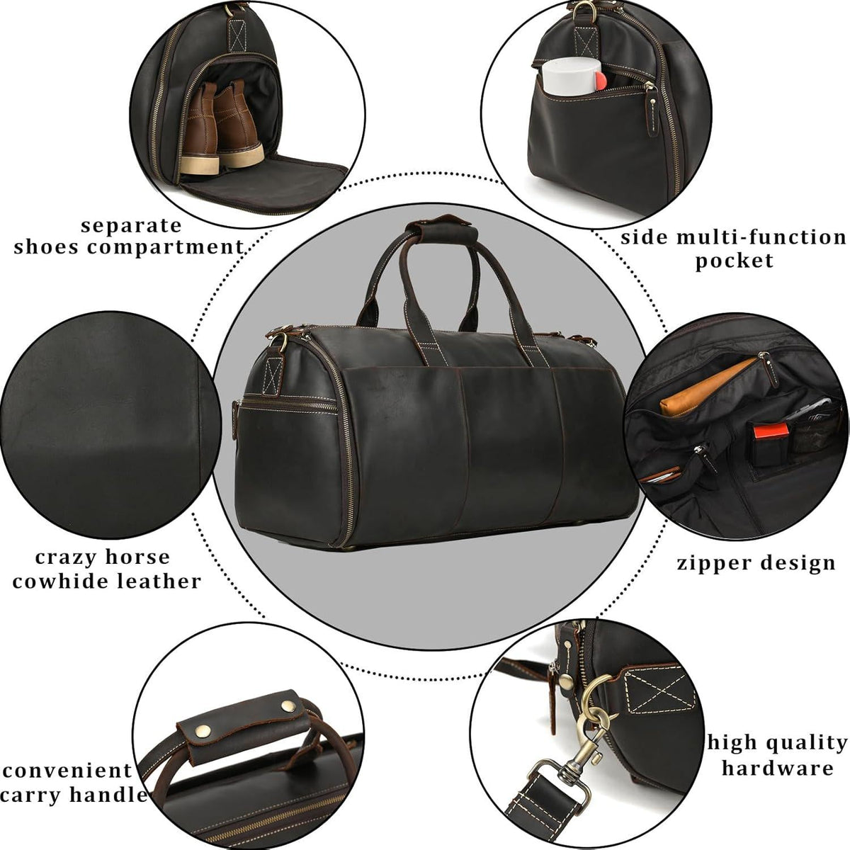 Personalized Leather Garment Duffel Bag