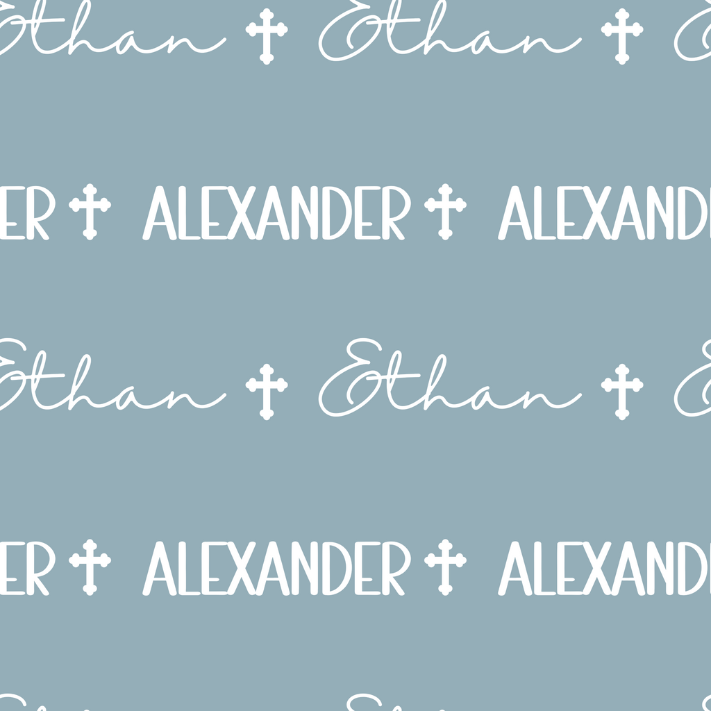 Personalized Baby Name Swaddle Blanket – Blue