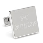 Personalized Wedding Day Engravable Square Cufflinks
