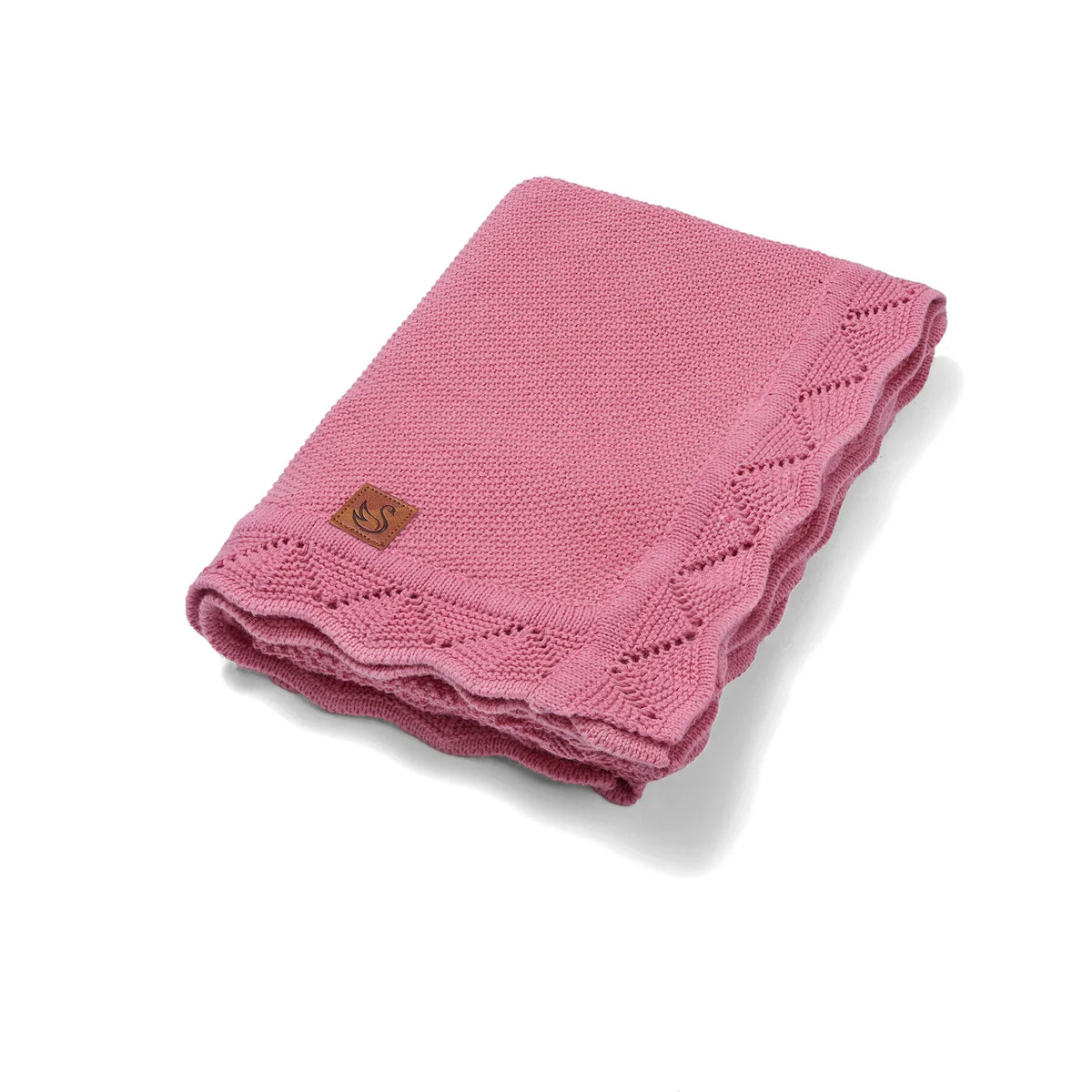 Rose Pink Cotton Heirloom Baby Blanket