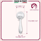 UNICORNJ Sterling Silver Keepsake Baby Rattle Victorian Style Round Personalized with Engraved Initials or Name | Complete with Gift Box | Gift for Baby | Made in Italy