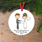 Personalized Wedding Christmas Ornament – Names & Date
