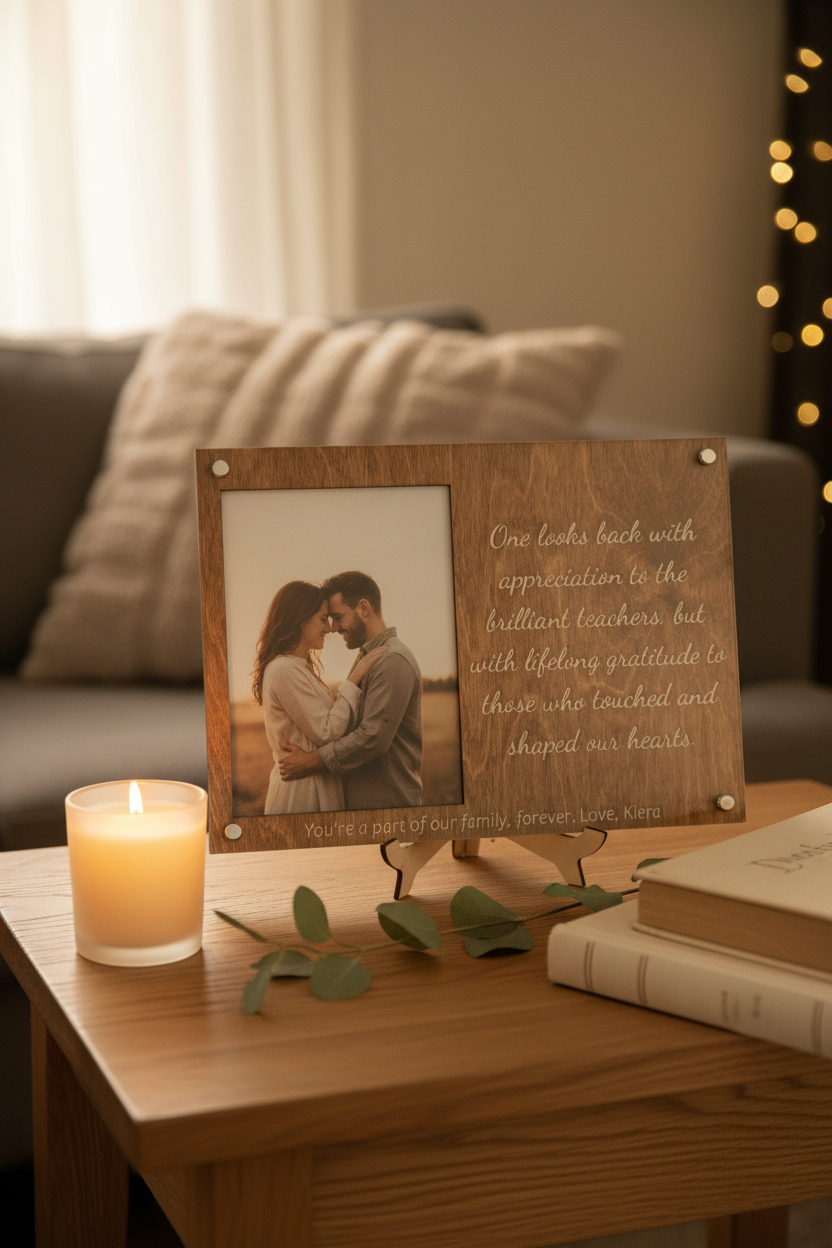 Personalized Wooden Picture Frame – Custom Quote or Names