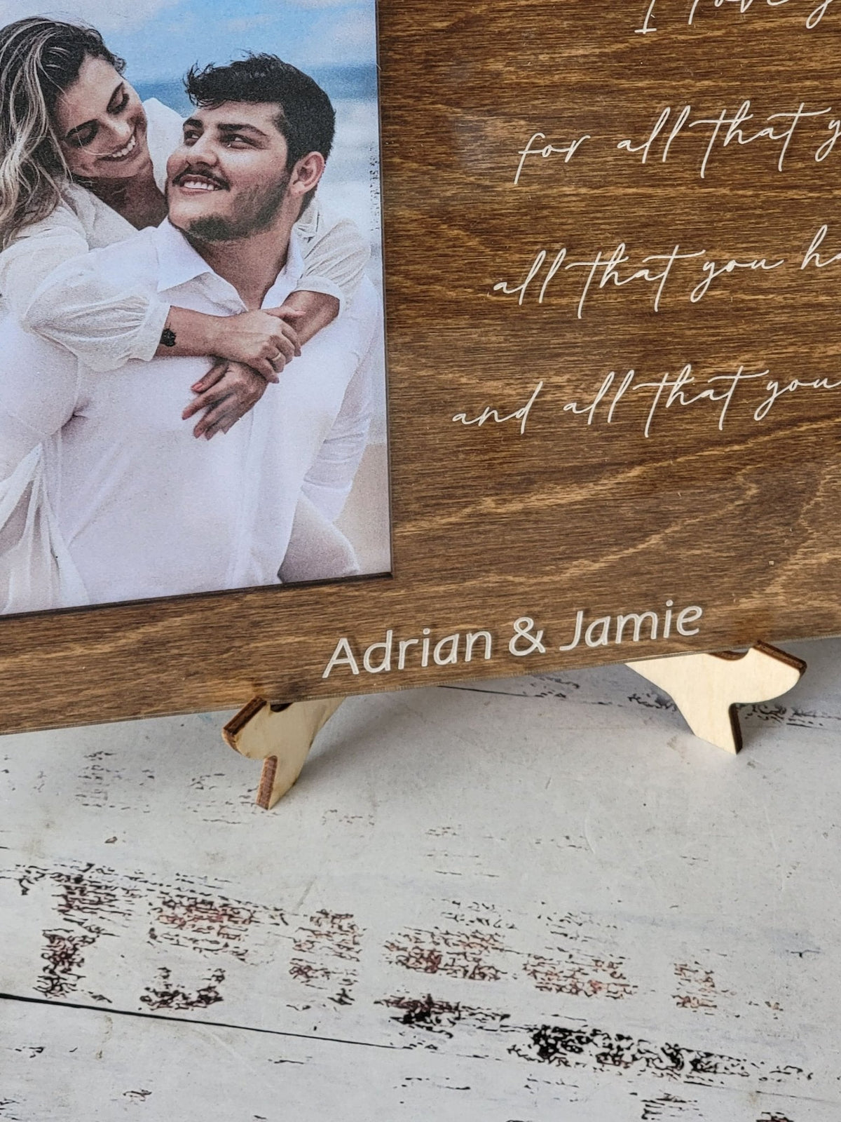 Personalized Wooden Picture Frame – Custom Quote or Names