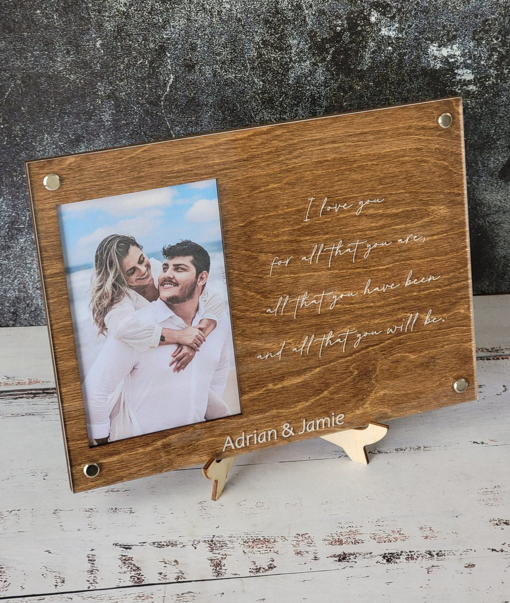 Personalized Wooden Picture Frame – Custom Quote or Names