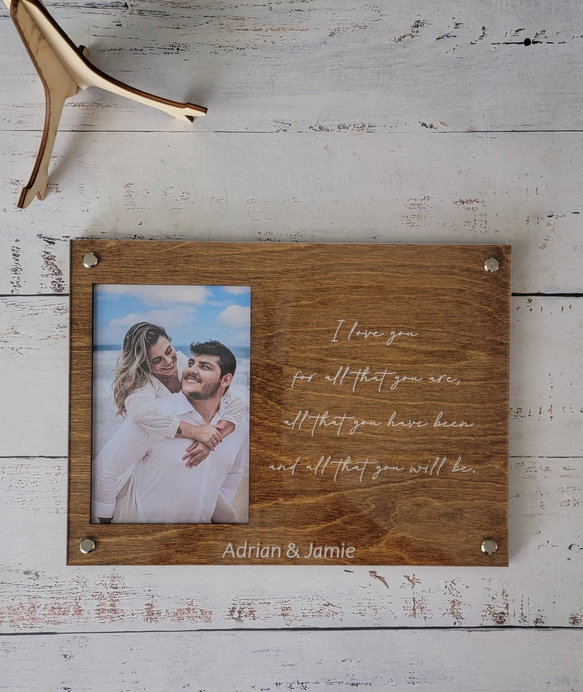 Personalized Wooden Picture Frame – Custom Quote or Names