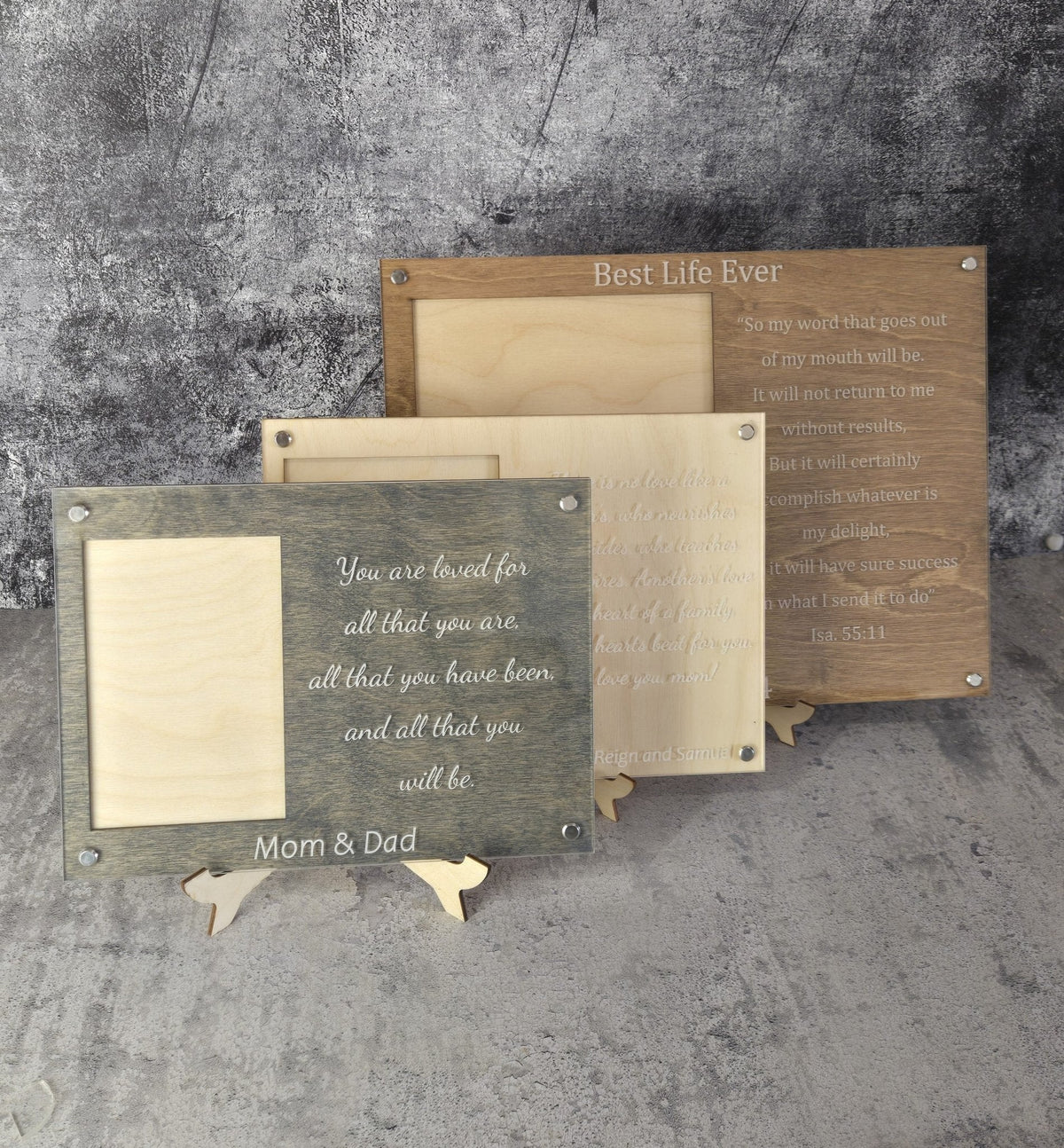 Personalized Wooden Picture Frame – Custom Quote or Names